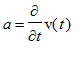 a = diff(v(t),t)