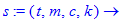 s := proc (t, m, c, k) options operator, arrow; 1/2...
