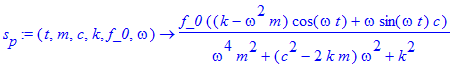 s[p] := proc (t, m, c, k, f_0, omega) options opera...