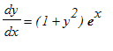 dy/dx = (1+y^2)*exp(x)