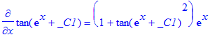 diff(tan(exp(x)+_C1),x) = (1+tan(exp(x)+_C1)^2)*exp...