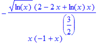 -ln(x)^(1/2)*(2-2*x+ln(x)*x)/x/(-1+x)^(3/2)