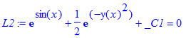 L2 := exp(sin(x))+1/2*exp(-y(x)^2)+_C1 = 0