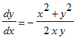 dy/dx = -(x^2+y^2)/(2*x*y)