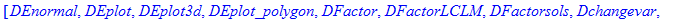 [DEnormal, DEplot, DEplot3d, DEplot_polygon, DFacto...