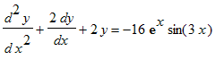 d^2*y/(d*x^2)+2*dy/dx+2*y = -16*exp(x)*sin(3*x)