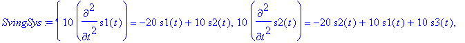 SvingSys := {10*diff(s1(t),`$`(t,2)) = -20*s1(t)+10...